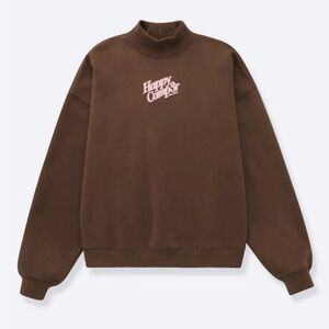Happy Camp3r Mock Neck Sweatshirt Chocolate